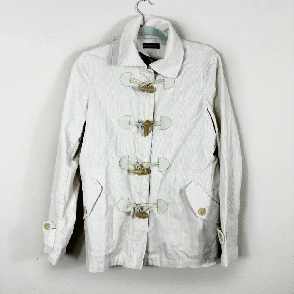 Lauren Ralph Lauren Jeans Company Corduroy Jacket Womens in Ivory Zip Toggle M - Picture 2 of 12